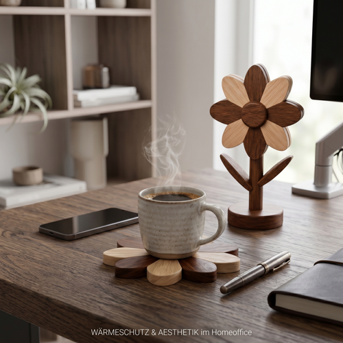 Aesthetik Haus | Foldable Wooden Flower Coaster Set | Art Meets Function
