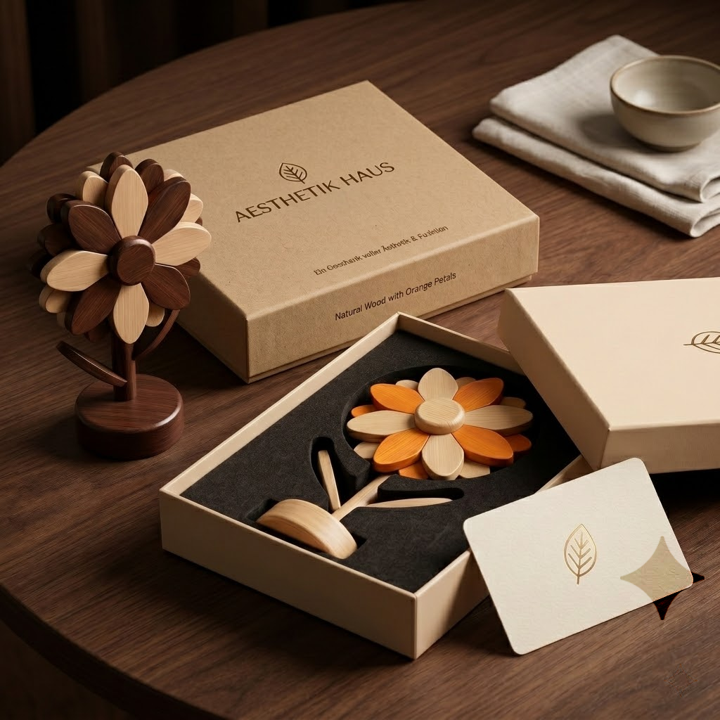 Aesthetik Haus | Foldable Wooden Flower Coaster Set | Art Meets Function