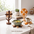 Aesthetik Haus | Foldable Wooden Flower Coaster Set | Art Meets Function