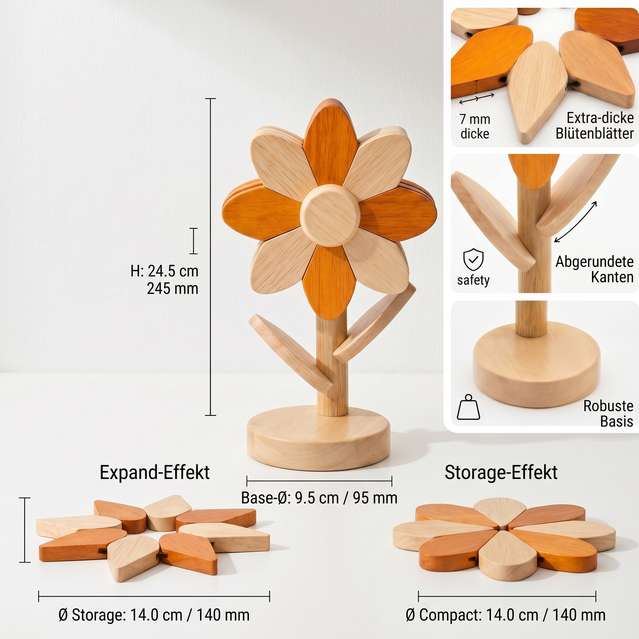 Aesthetik Haus | Foldable Wooden Flower Coaster Set | Art Meets Function